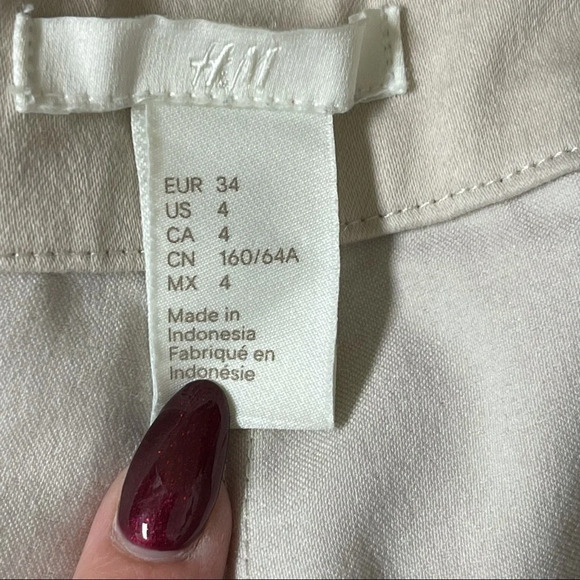 H&m beige cropped trouser pant 4 - Picture 2 of 5